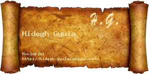 Hidegh Gyula névjegykártya