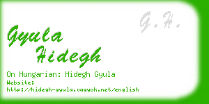 gyula hidegh business card